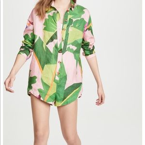 Farm Rio pink linen romper